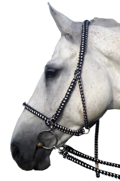 fra F.R.A. Gregor Halter-Bridle Cotton Reins Included Black/White Sale