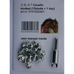 cavallohorseriderfr F.R.A. Lots De Crampons Cavallo, 12 Pieces + Outil Galvanisering New