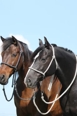 fra F.R.A. Nanouk Bitless Bridle (System 4) Cotton W/ Clip Reins Natural/Black