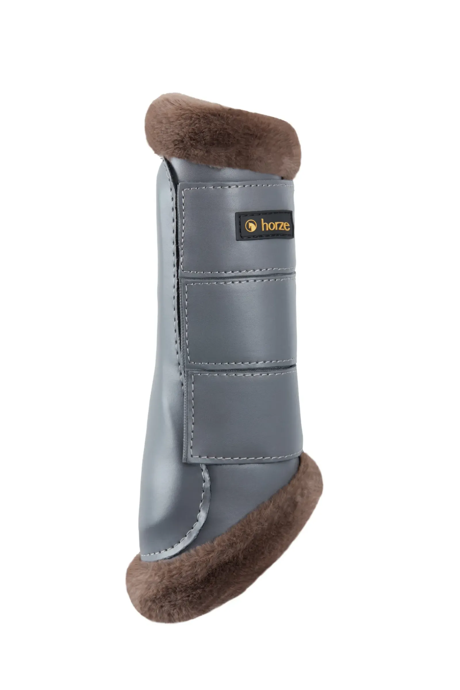 horze Guetres De Protection Fermees Protege-Tendons Avec Doublure Fausse Fourrure Houston Charcoal Grey Online