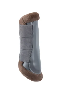 horze Guetres De Protection Fermees Protege-Tendons Avec Doublure Fausse Fourrure Houston Charcoal Grey Online