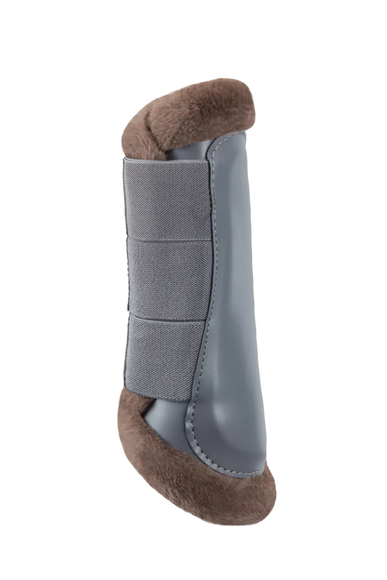 horze Guetres De Protection Fermees Protege-Tendons Avec Doublure Fausse Fourrure Houston Charcoal Grey Online