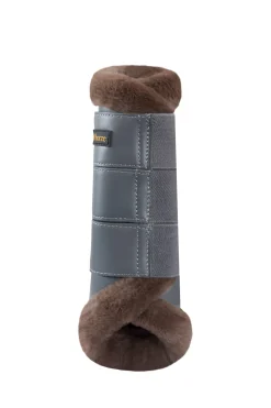 horze Guetres De Protection Fermees Protege-Tendons Avec Doublure Fausse Fourrure Houston Charcoal Grey Online