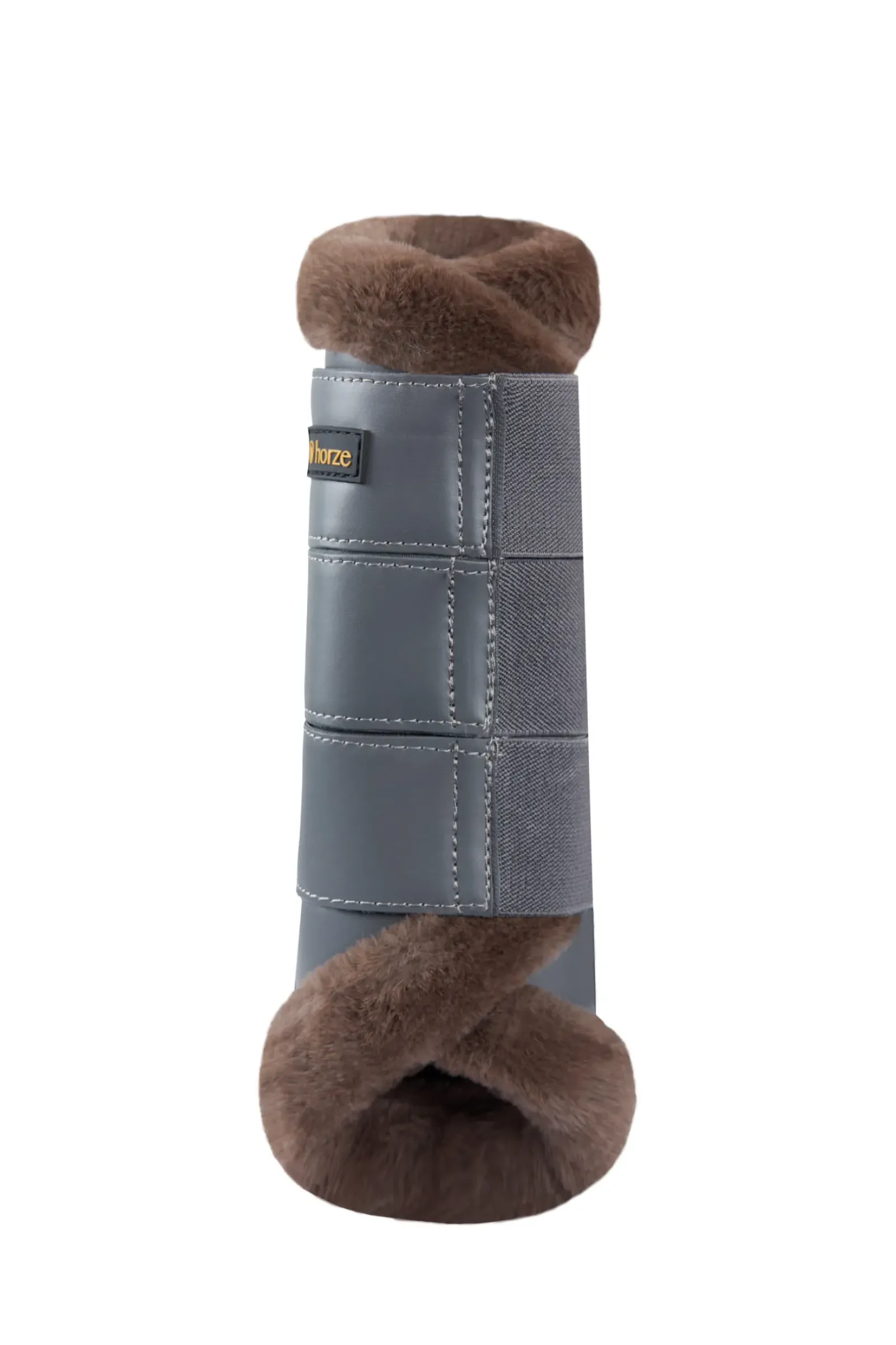 horze Guetres De Protection Fermees Protege-Tendons Avec Doublure Fausse Fourrure Houston Charcoal Grey Online