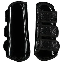 horze Guetres De Protection Fermees Protege-Tendons A Paillettes Noir Discount