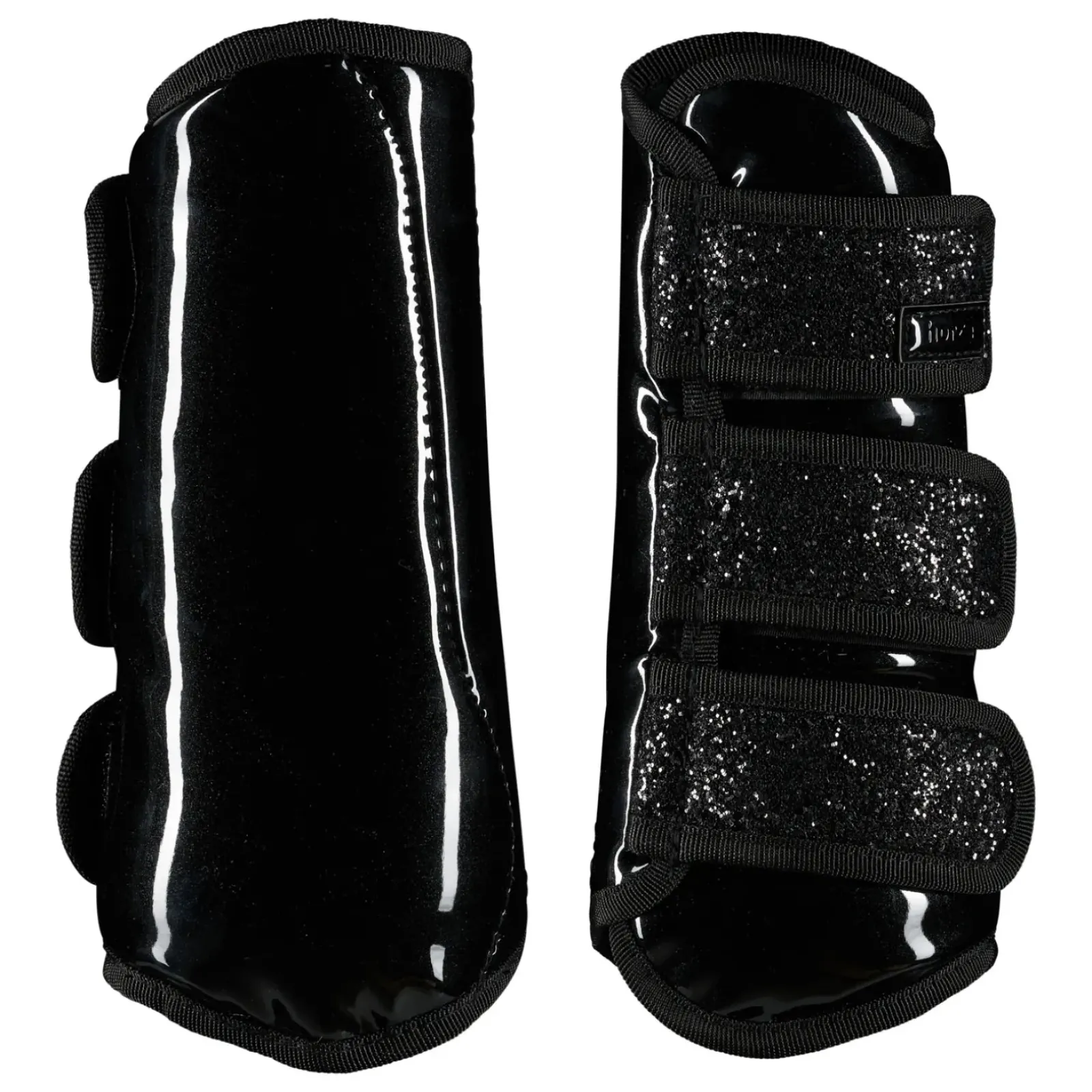 horze Guetres De Protection Fermees Protege-Tendons A Paillettes Noir Discount