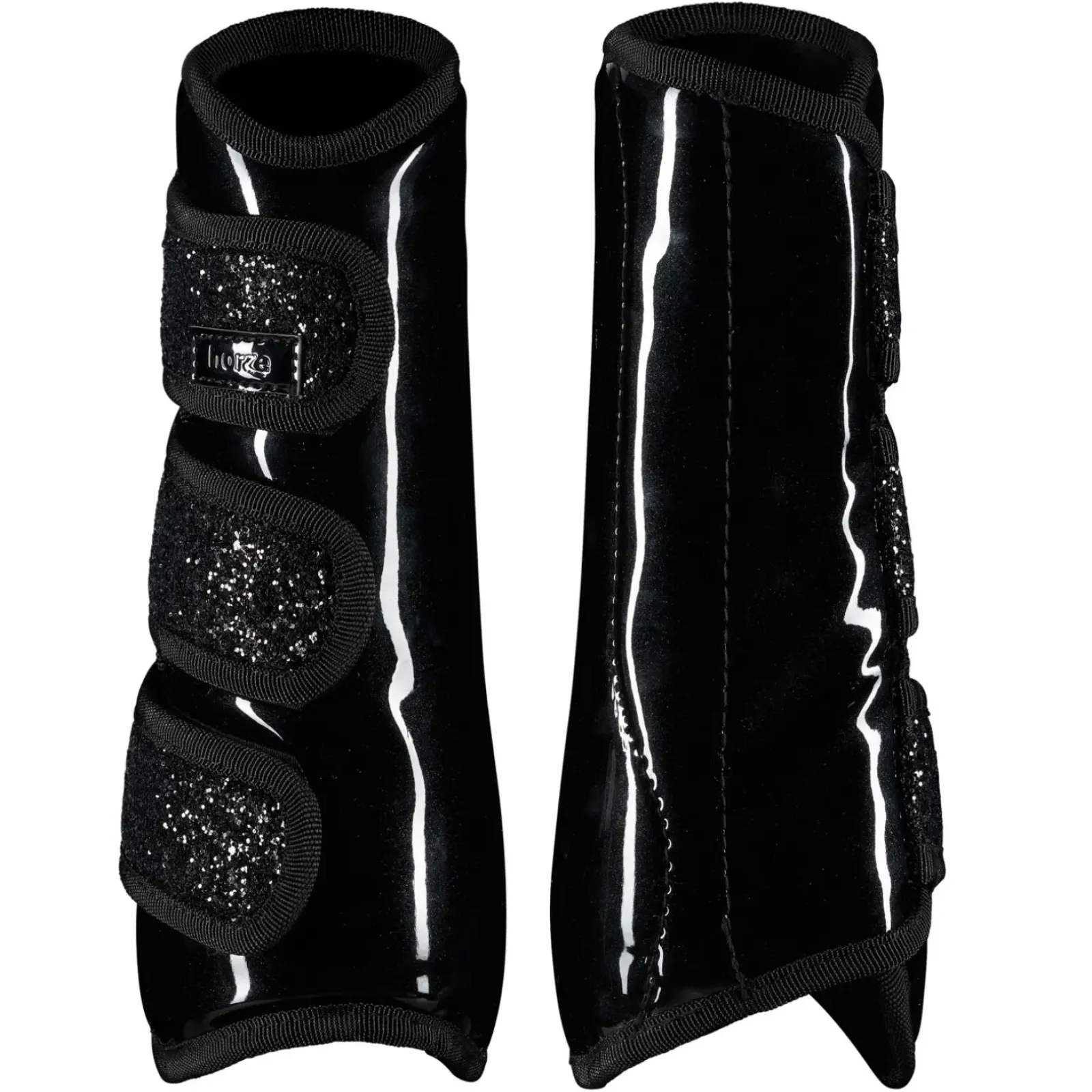 horze Guetres De Protection Fermees Protege-Tendons A Paillettes Noir Discount