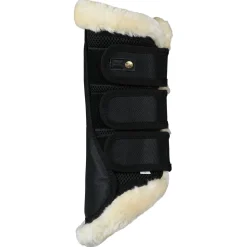 horze Guetres De Protection Fermees Protege-Tendons Lincoln Avec Fourrure Noir Discount