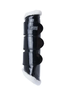 horze Guetres De Protection Fermees Brillantes Black Discount