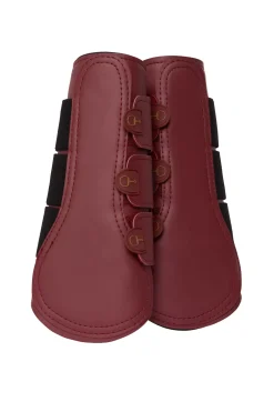 horze Guetres De Protection Fermees Protege-Tendons Noir Burgundy Red Mahogany New