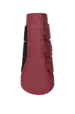 horze Guetres De Protection Fermees Protege-Tendons Noir Burgundy Red Mahogany New