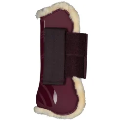 horze Guetres De Protection Protege-Tendons Windsor Avec Doublure Fausse Fourrure Rouge Fonce Hot