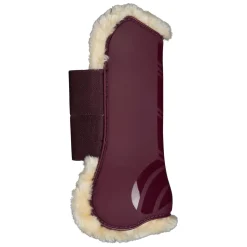 horze Guetres De Protection Protege-Tendons Windsor Avec Doublure Fausse Fourrure Rouge Fonce Hot