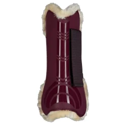 horze Guetres De Protection Protege-Tendons Windsor Avec Doublure Fausse Fourrure Rouge Fonce Hot