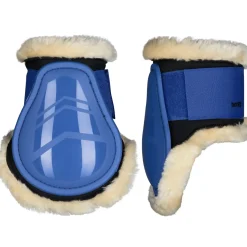 horze Guetres De Protection Protege-Boulets Windsor Avec Doublure Fausse Fourrure Bleu Best