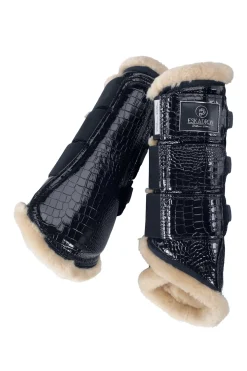 eskadron Guetres De Protection Protege-Tendons Platinum 22 Croco Fausse Fourrure Db/Ab Clearance