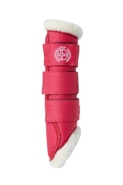 horze Guetres De Protection Protege-Tendons Fermees Avec Fausse Fourrure Oslo Rouge Red Best