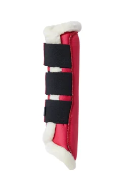 horze Guetres De Protection Protege-Tendons Fermees Avec Fausse Fourrure Oslo Rouge Red Best