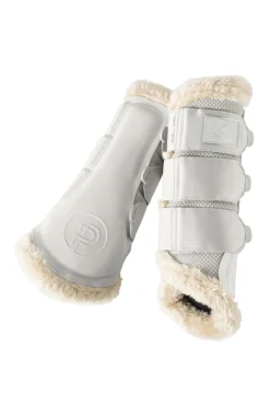 eskadron Guetres De Protection Protege-Tendons Platinum 22 Mesh Fausse Fourrure Smoked Pearl Grey
