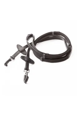 kavalkade Silent Rubberised Reins With Snap Black Hot