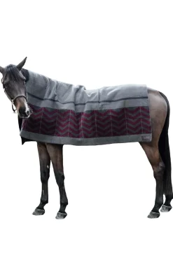 kentucky Horsewear Couverture Sechante Carre Heavy Grey/Dark Red