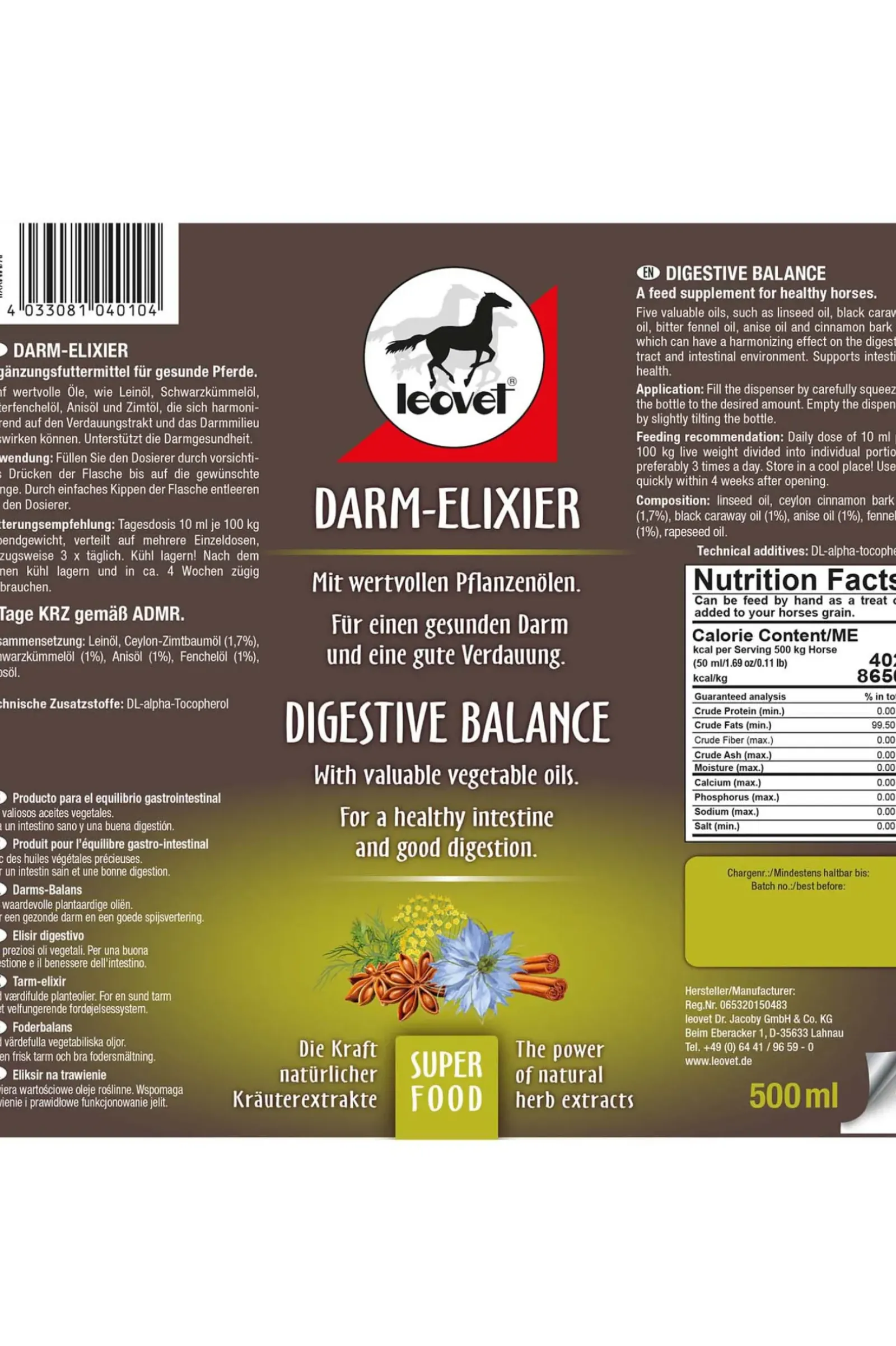 leovet Produit Pour L'Equilibre Gastro-Intestinal, 500Ml Ndb Discount