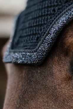kentucky Masque Anti-Insectes Phonique Pas De Son Horsewear Fly Veil Wellington Glitter Stone Black Clearance