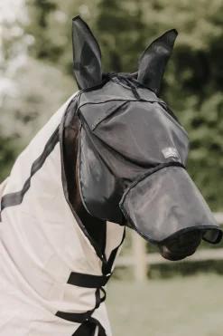 kentucky Masque Anti-Mouche Avec Oreilles Et Couvre-Nez Classic Horsewear Black Best