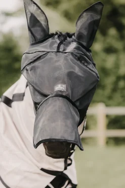 kentucky Masque Anti-Mouche Avec Oreilles Et Couvre-Nez Classic Horsewear Black Best