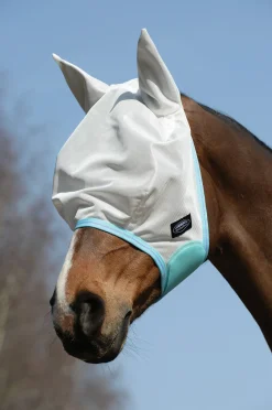 weatherbeeta Masque Anti-Mouches En Mesh Comfitec Essential Mesh White/Light Blue Online