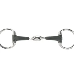 horze Mors De Filet Double Brisure Caoutchouc A Olives Noir Sale