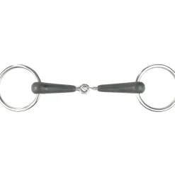 horze Mors De Filet Simple Brisure Caoutchouc Anneaux Chantilly Noir Online