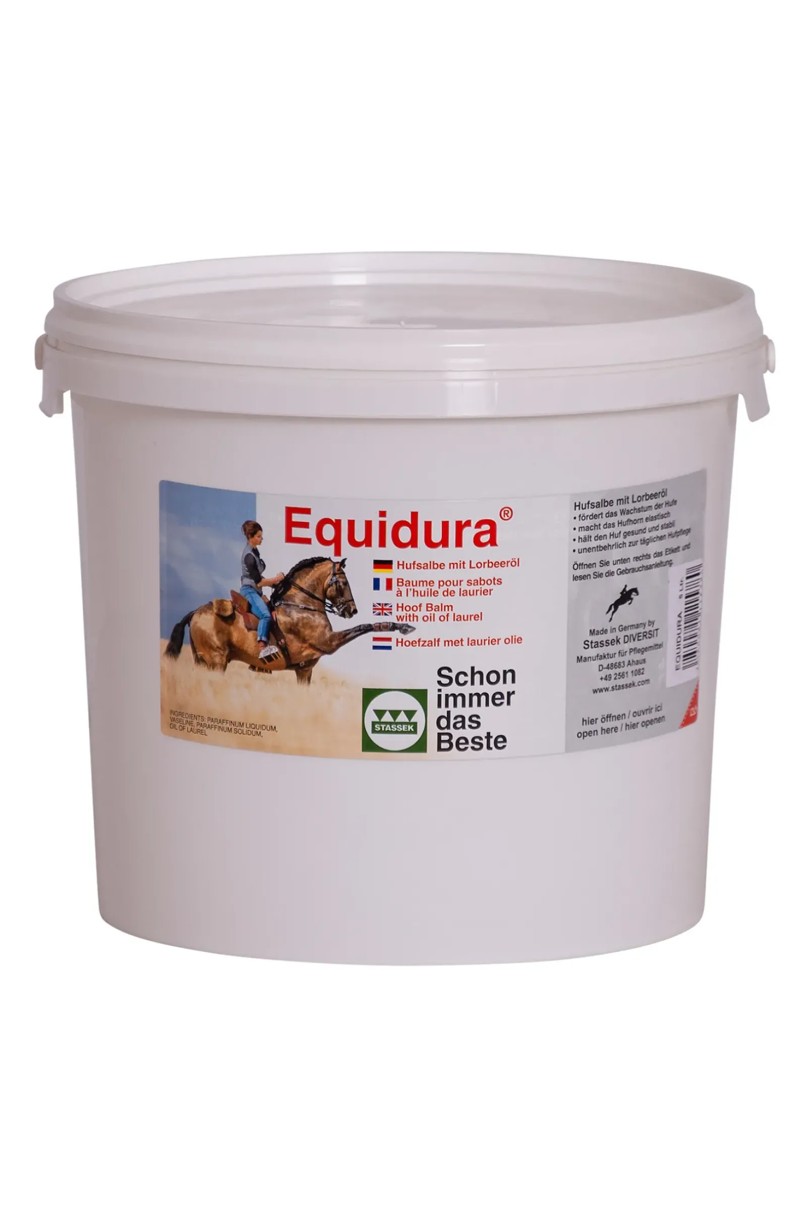 stassek Pommade A Sabots Equidura Avec Huile De Laurier, 2,5 Litres Natural