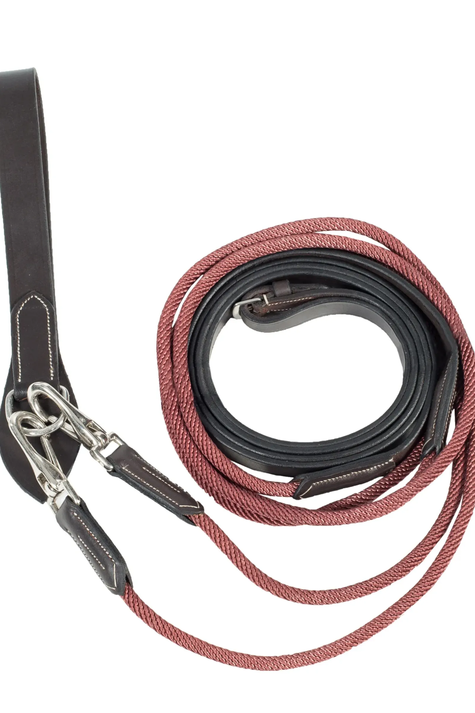horze Rênes Cuir/Nylon Type Allemandes Sparta Marron Fonce Discount