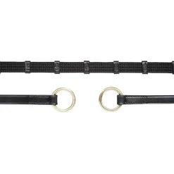 schockemohle Rênes De Gogue Schockermohle A Double Arretoirs Et Anneaux, Rênes Basiques Black/Silver