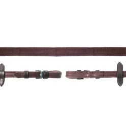 schockemohle Rênes Grip Dura Soft Schockmohle, Rênes De Cuir, Nylon, Caoutchoutees Dark Brown/Silver Best
