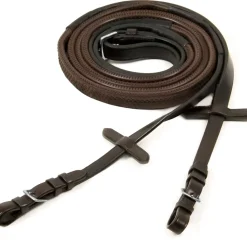 schockemohle Rênes Caoutchouc Avec Boucles, Rênes Dark Brown/Silver Outlet