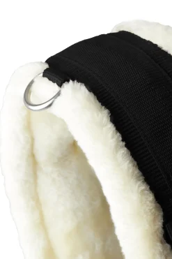 horze Sangle De Dressage Tartu En Neoprene Avec Fausse Fourrure Non Amovible Black Outlet