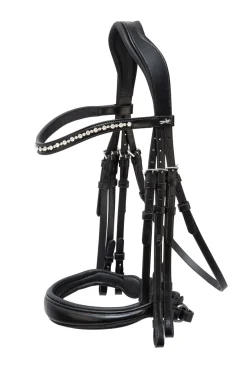 schockemohle Milton Anatomic Double Bridle Black/Silver