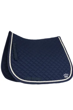 horze Tapis De Selle De Dressage A Cordelette Argentee Bleu Fonce Online