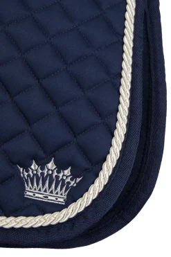 horze Tapis De Selle De Dressage A Cordelette Argentee Bleu Fonce Online
