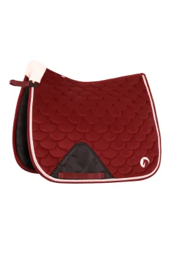 horze Tapis De Selle De Dressage Geneva Avec Fausse Fourrure Merlot Wine Red New