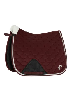 horze Tapis De Selle De Dressage Geneva Avec Fausse Fourrure Merlot Wine Red New