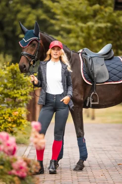 bvertigo Tapis De Selle De Dressage B Vertigo Amory Avec Monogramme Brode Dark Navy Outlet