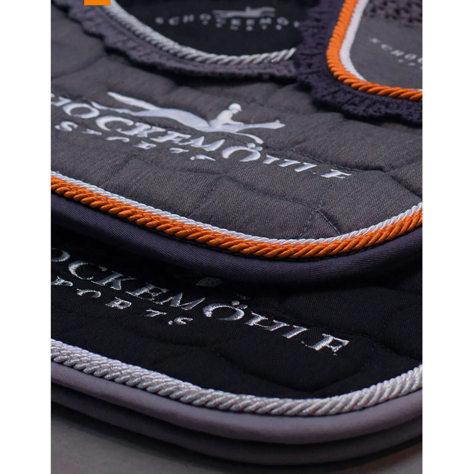 schockemohle Tapis De Selle De Dressage Dynamite Dl, Avec Logo Grey Melange/Orange Best