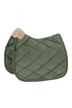 eskadron Tapis De Selle Dressage Platinum 22 Velours Croco Apple Green Hot