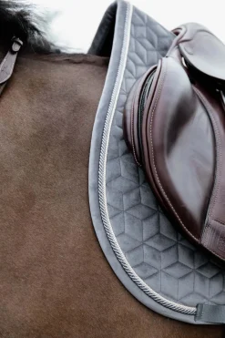 kentucky Tapis De Selle Jumping Horsewear Basic Velvet Grey Sale