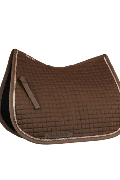 horze Tapis De Selle Mixte Glarus Avec Tresse Marron Fonce Bison New