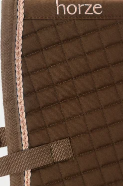 horze Tapis De Selle Mixte Glarus Avec Tresse Marron Fonce Bison New