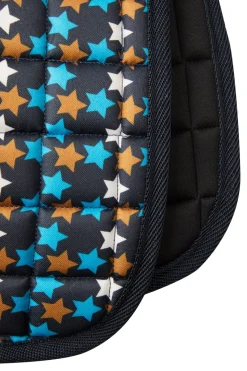 horze Tapis De Selle Mixte Alex Avec Impression Etoile, Poney Dark Navy/ Star Print New